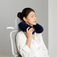 Navy Blue Memory Foam Travel Neck Pillow with Strap