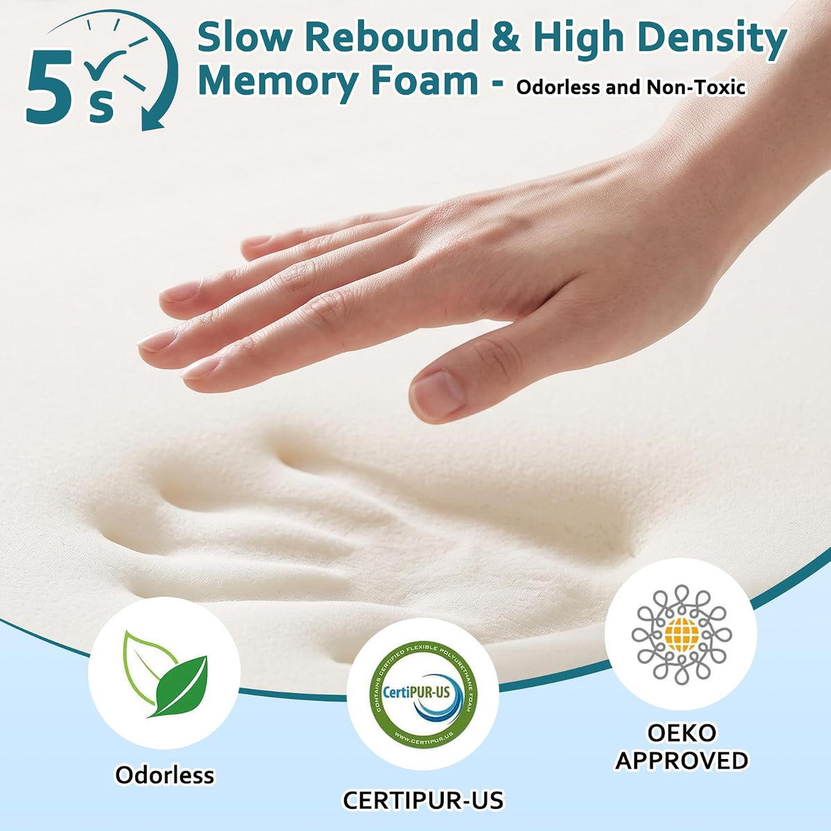 2-in-1 Memory Foam Pillow with Detachable Neck Roll