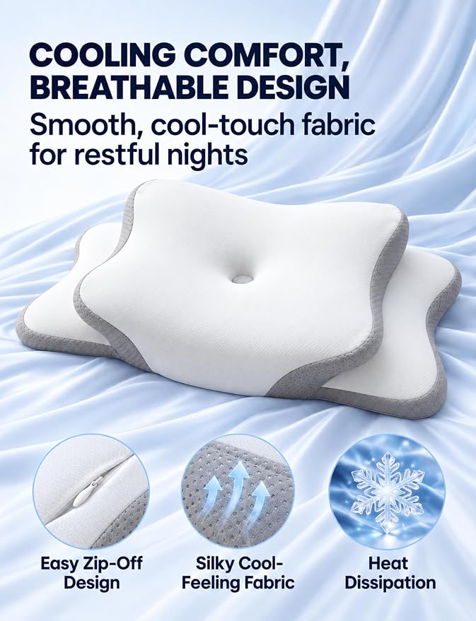 Ergonomic Cervical Pillow with Dual Height Memory Foam