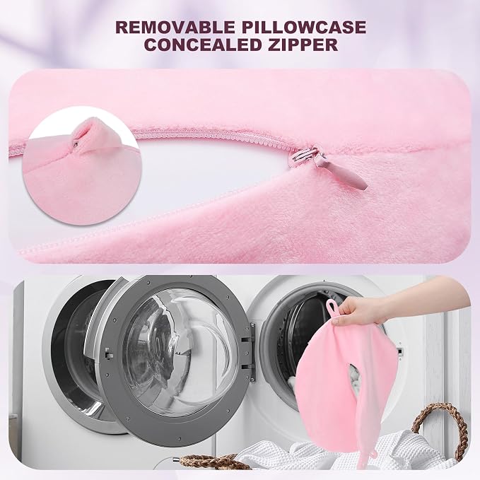 Pink Inflatable Travel Pillow with Eye Mask & Earplugs