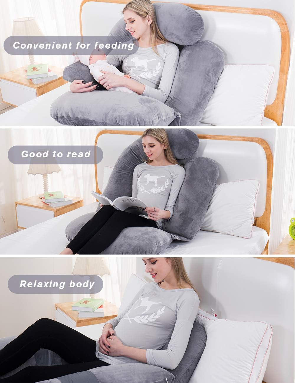 60-Inch Adjustable U-Shaped Pregnancy Pillow Set