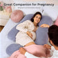 Grey Velvet U-Shaped Pregnancy Pillow for Full Body Support