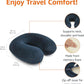 Navy Blue Memory Foam Travel Neck Pillow with Strap