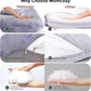 Grey Velvet U-Shaped Pregnancy Pillow for Full Body Support