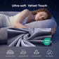 Grey Velvet U-Shaped Pregnancy Pillow for Full Body Support