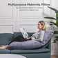 Grey Velvet U-Shaped Pregnancy Pillow for Full Body Support
